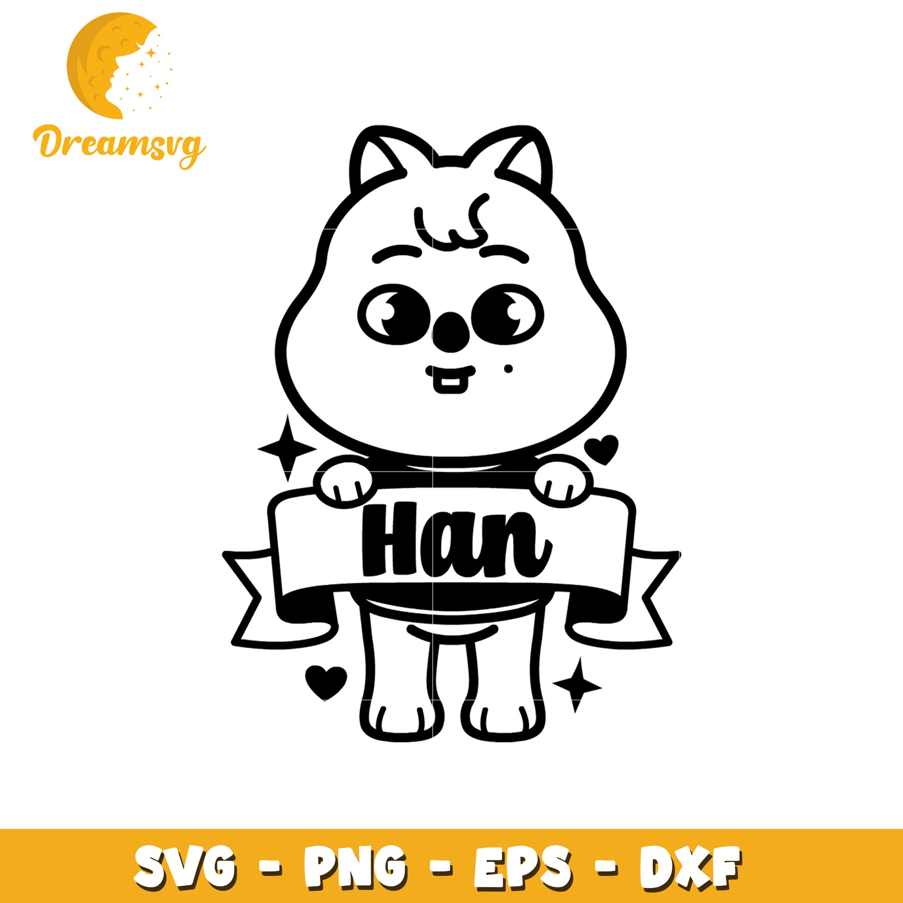 Cute Han Animal SVG Cut File