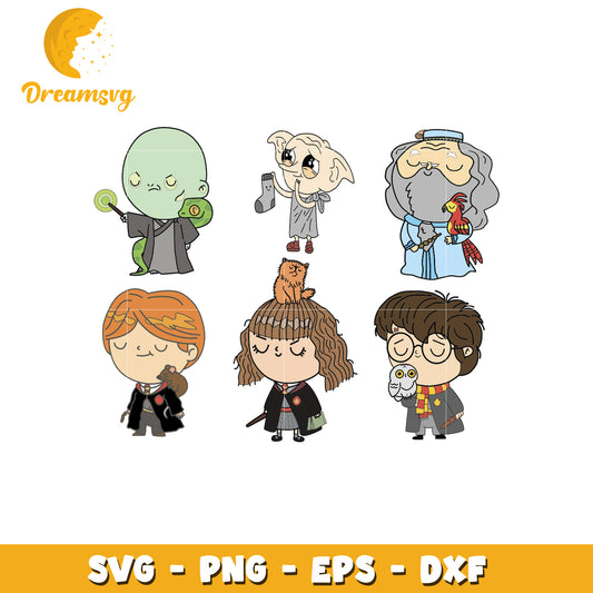 Cute Harry Potter SVG Bundle PNG EPS DXF