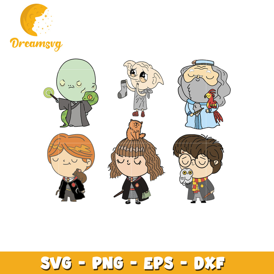 Cute Harry Potter SVG Bundle PNG EPS DXF