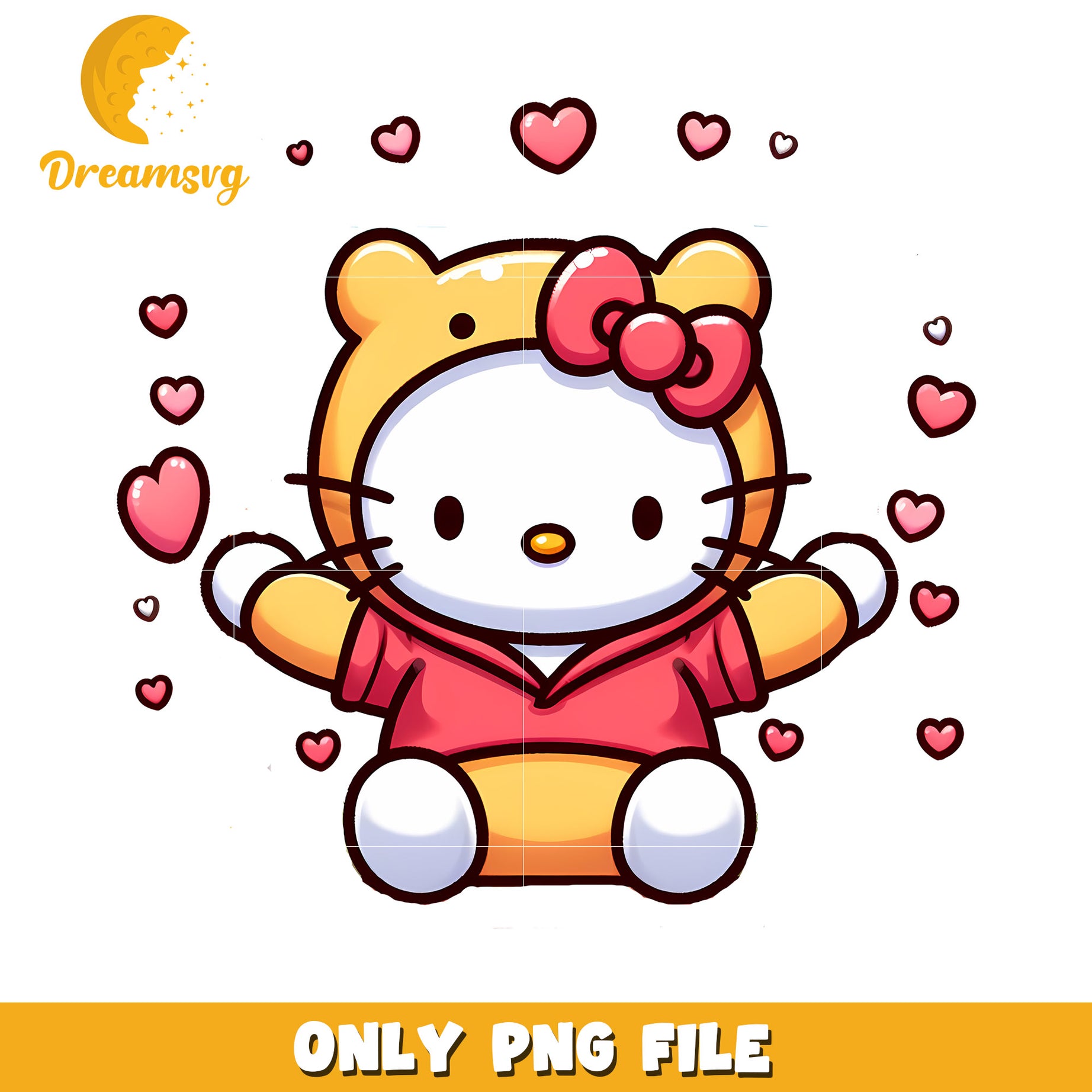 Cute Hello Kitty Bear Character PNG File for Crafting Projects