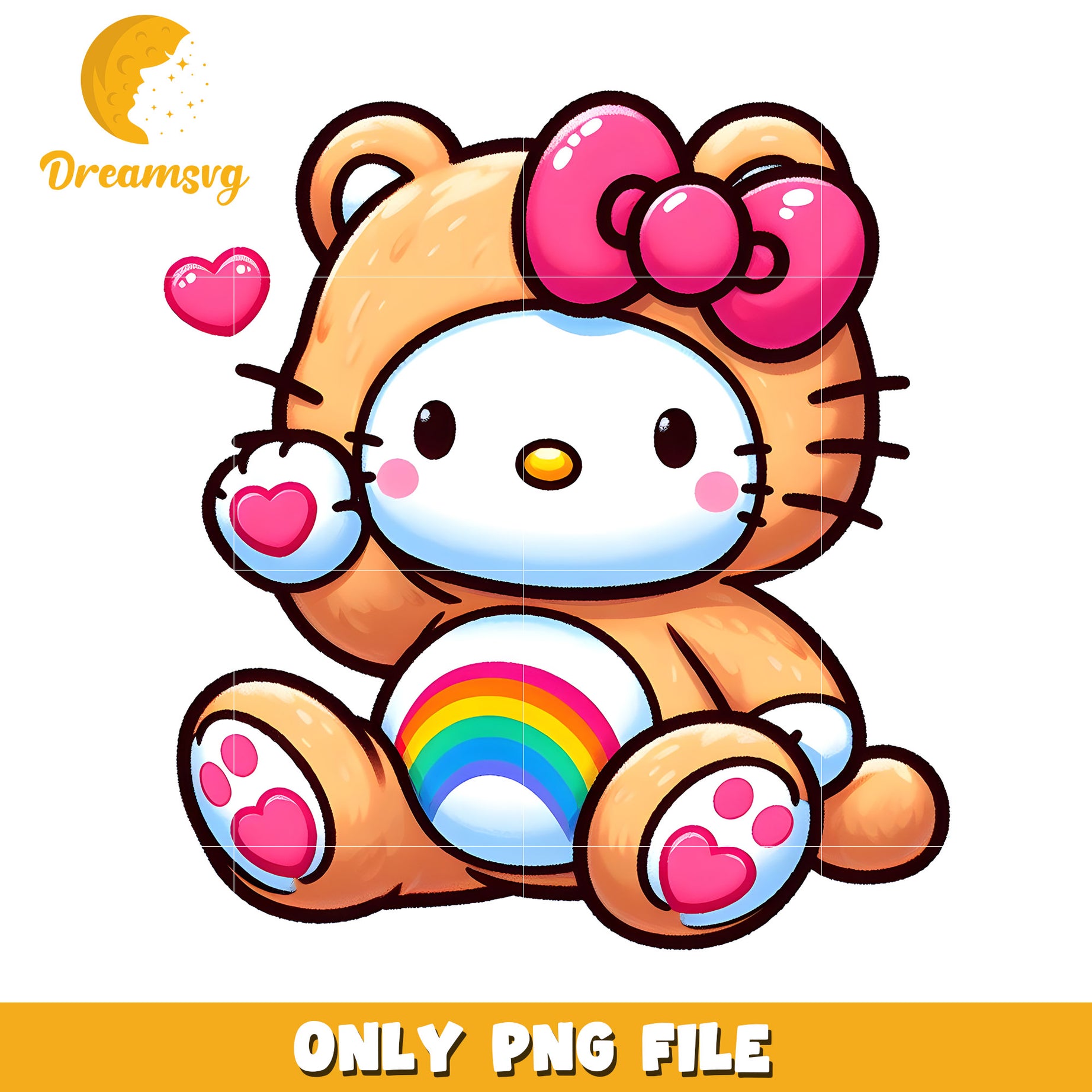 Cute Hello Kitty Bear PNG Download