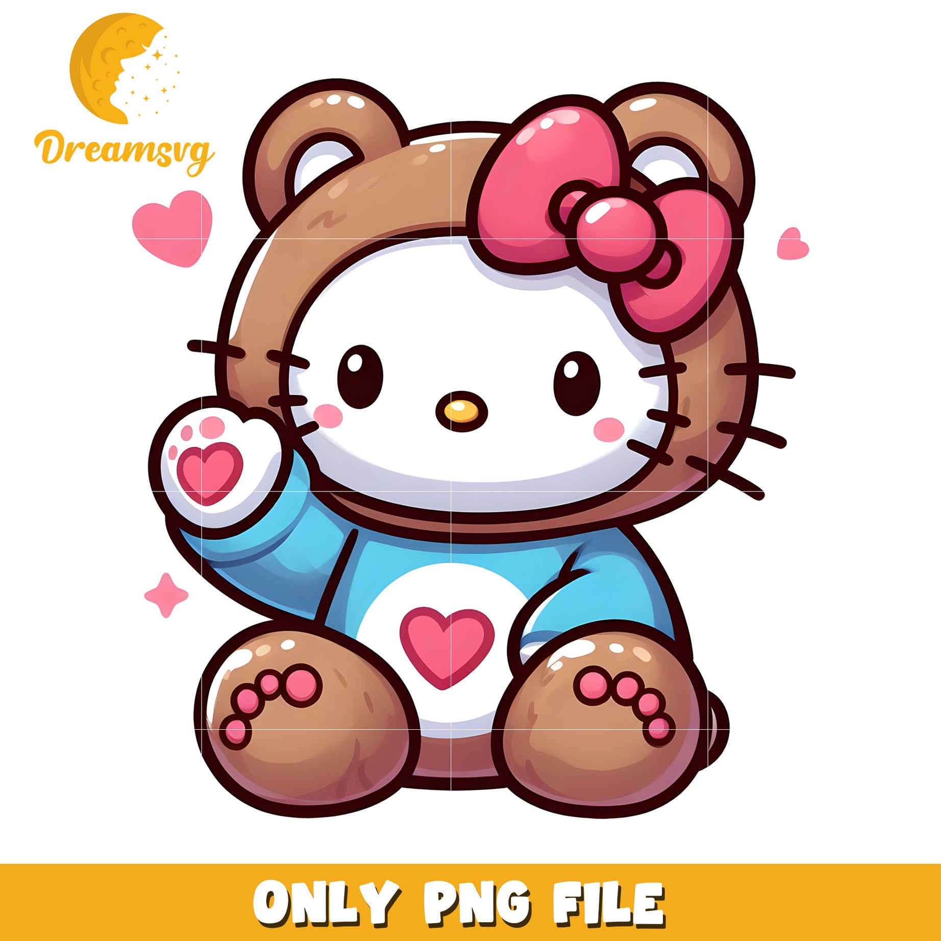 Cute Hello Kitty Bear PNG File