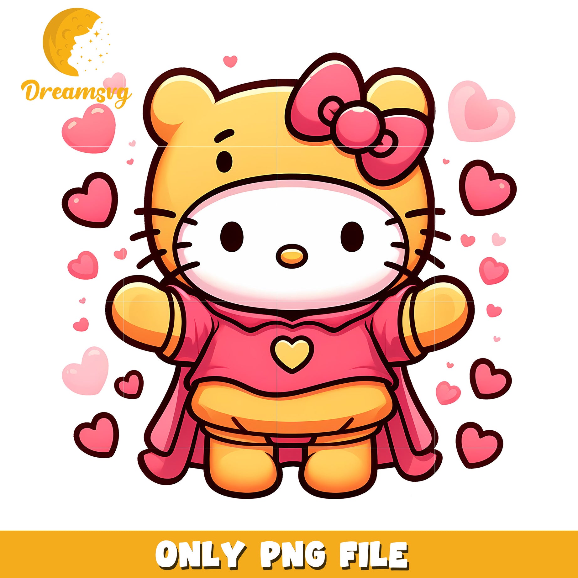 Cute Hello Kitty Bear PNG Image