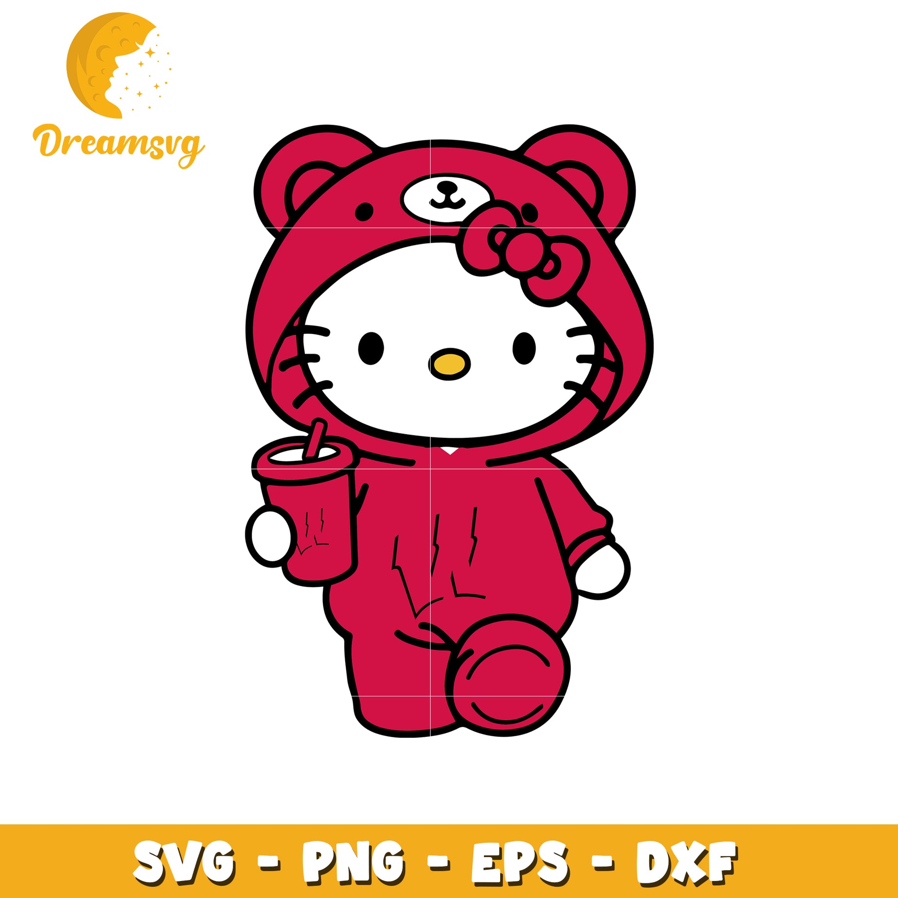 Cute Hello Kitty Bear SVG Design for Crafting Fun
