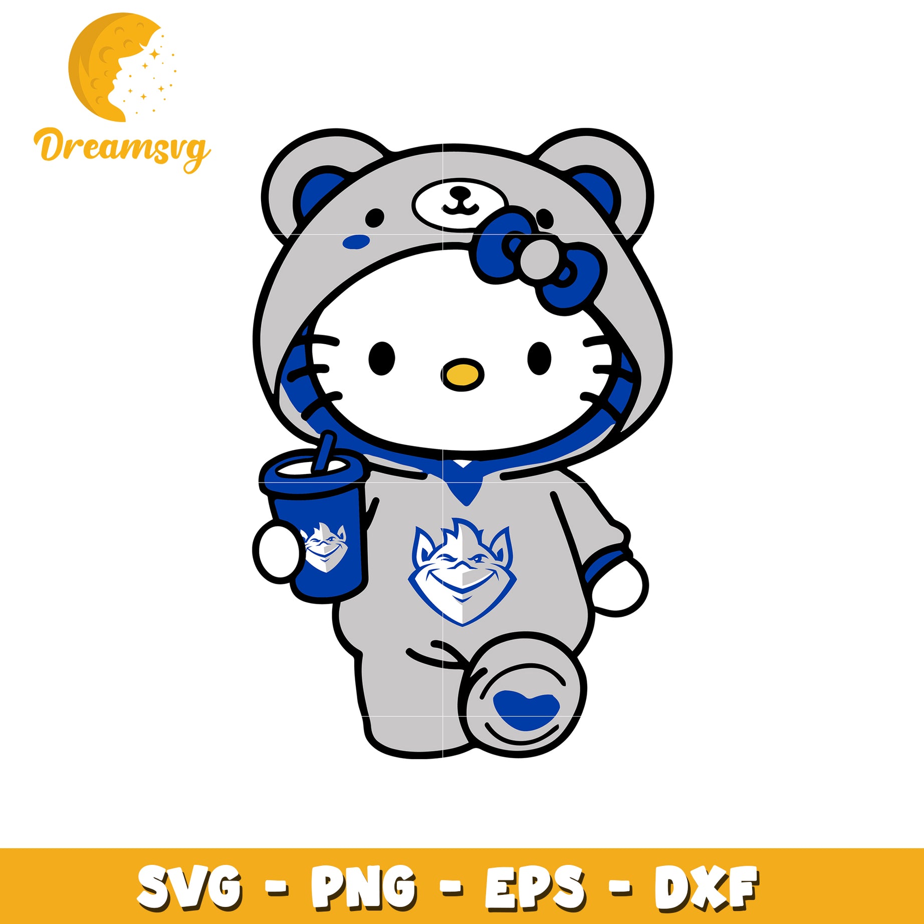 Cute Hello Kitty Bear SVG Design for Crafts