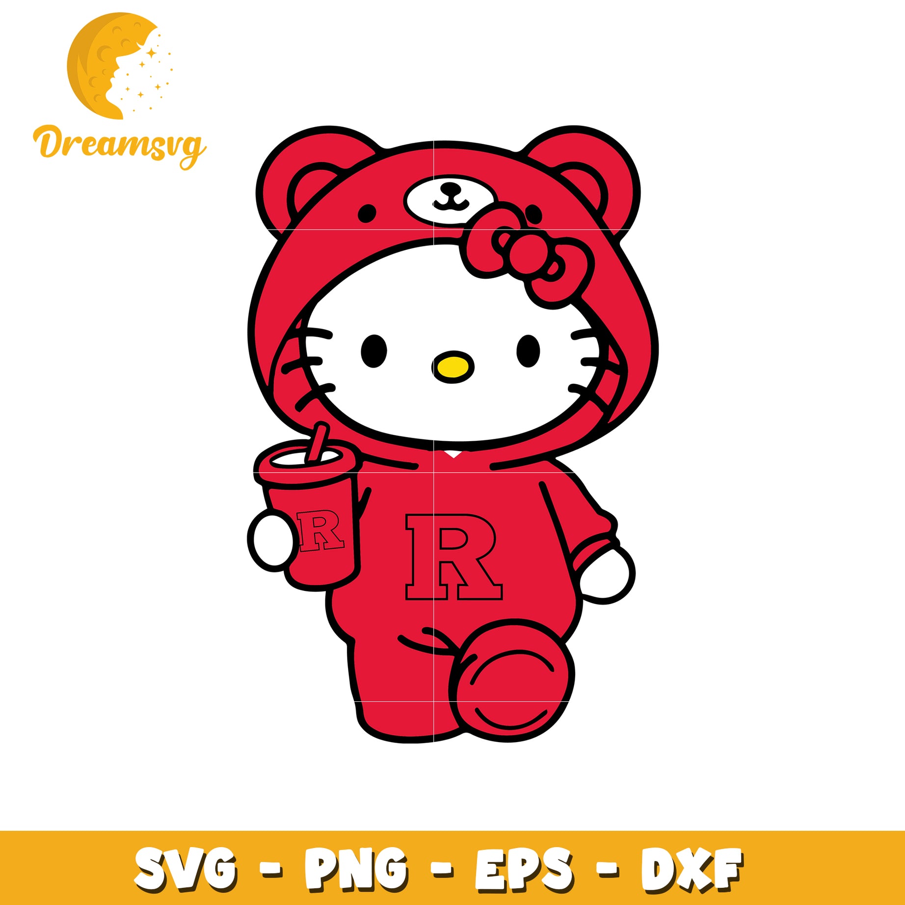 Cute Hello Kitty Bear SVG Design for Crafts Projects