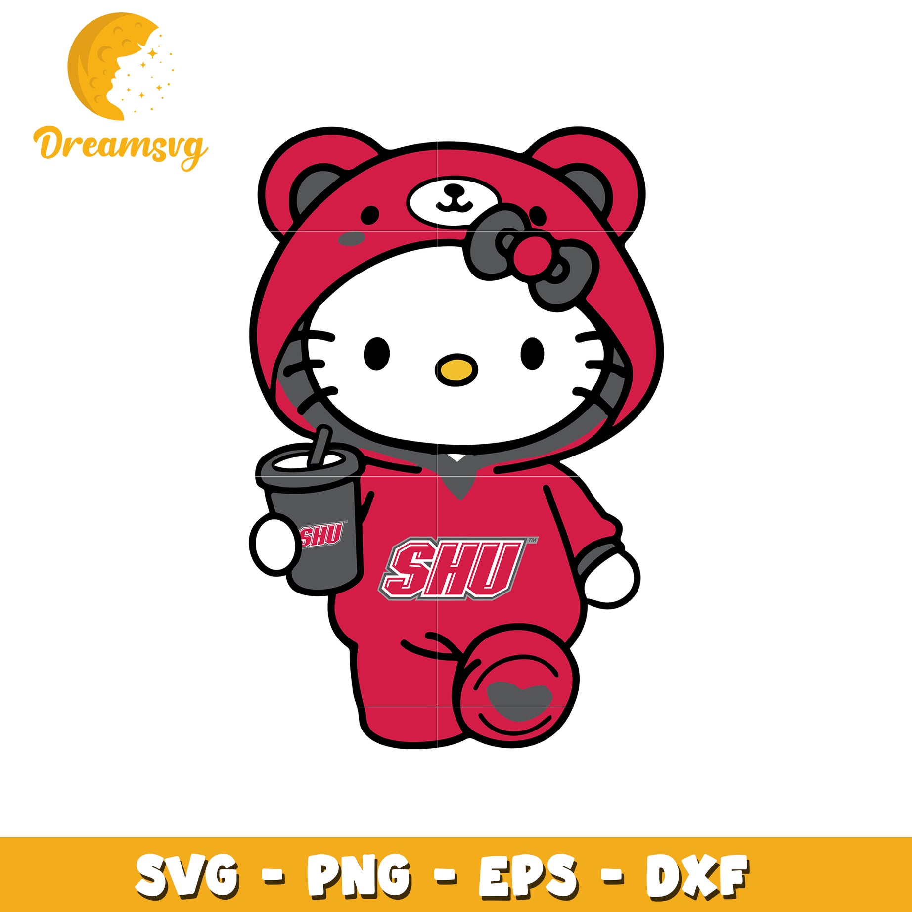 Cute Hello Kitty Bear SVG Design for Fans