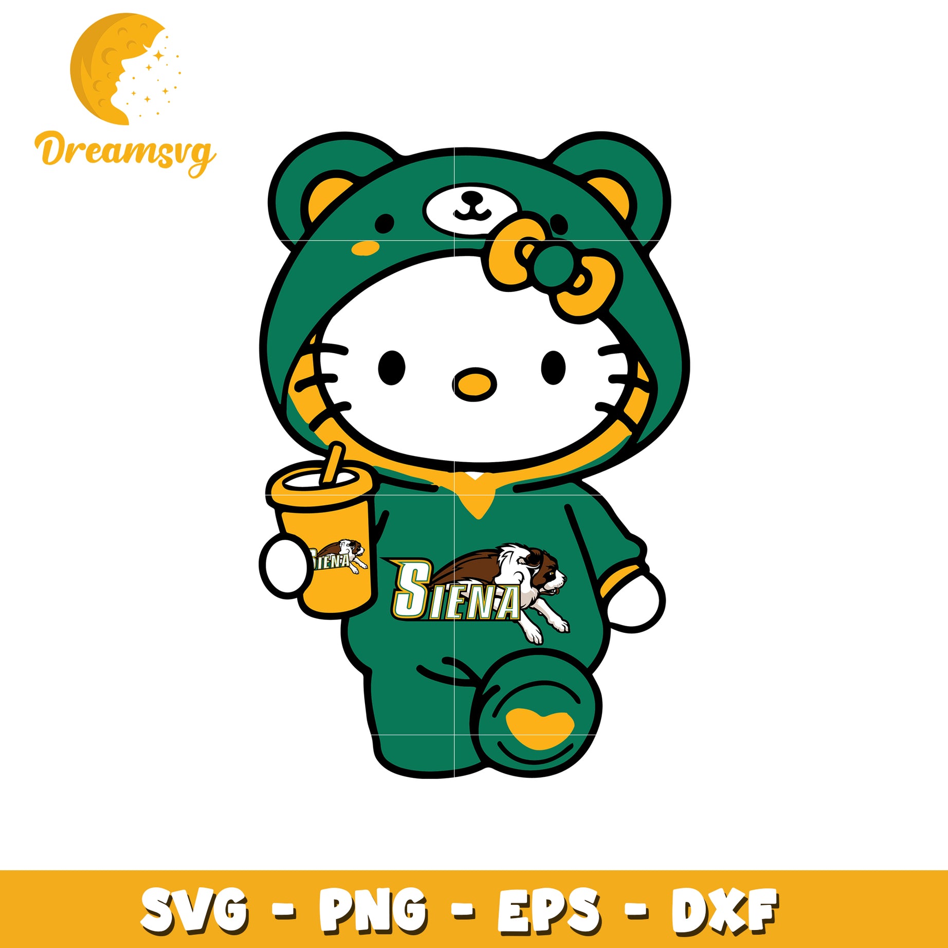 Cute Hello Kitty Bear SVG Design for Kids Apparel