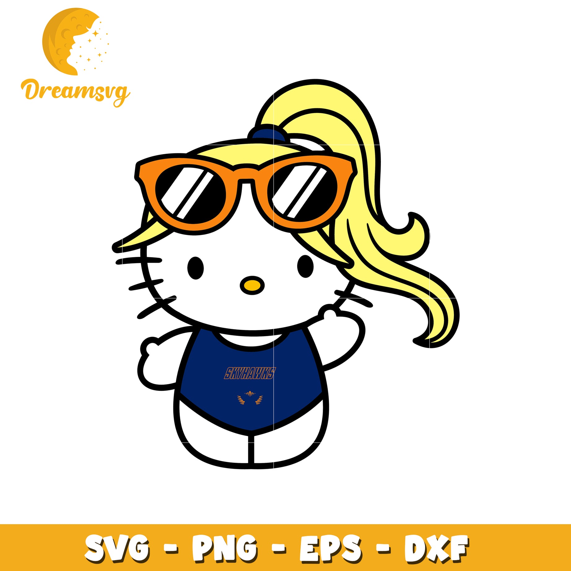 Cute Hello Kitty Blonde SVG Design for Summer Fun