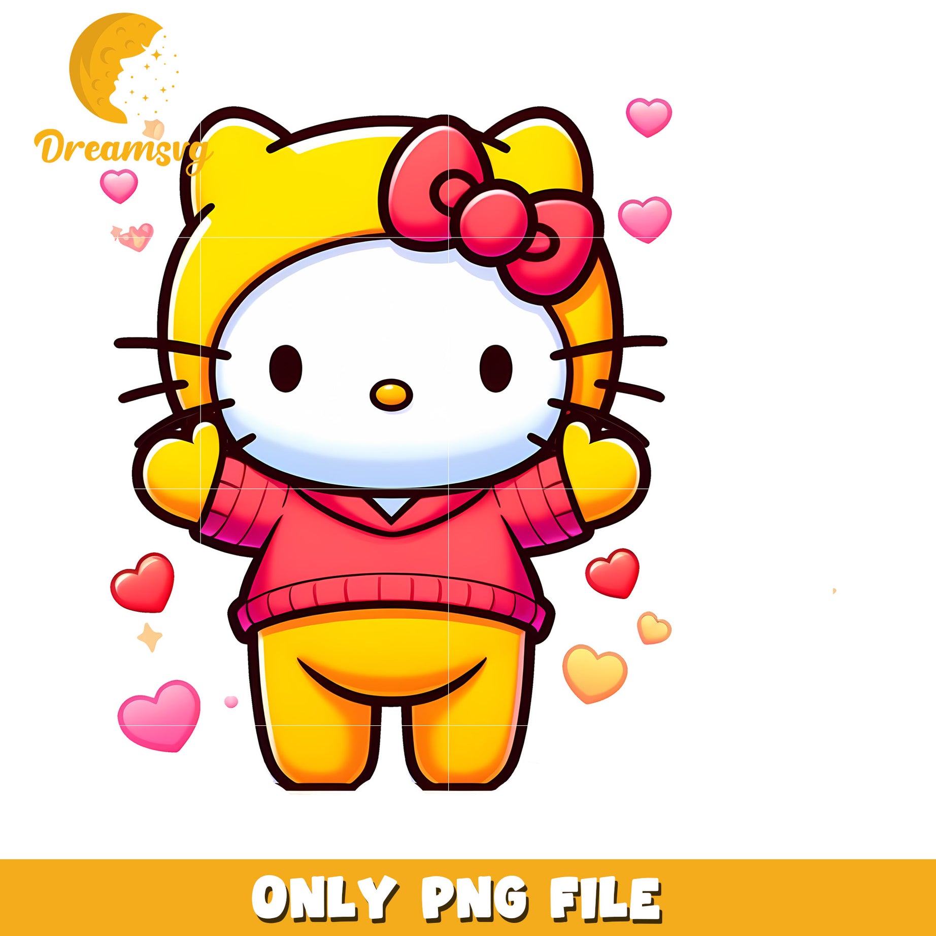 Cute Hello Kitty Character PNG File for Download and Printing