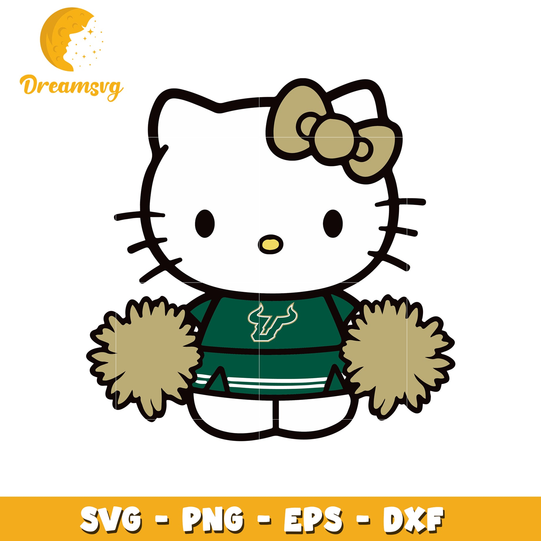 Cute Hello Kitty Cheerleader SVG Design File