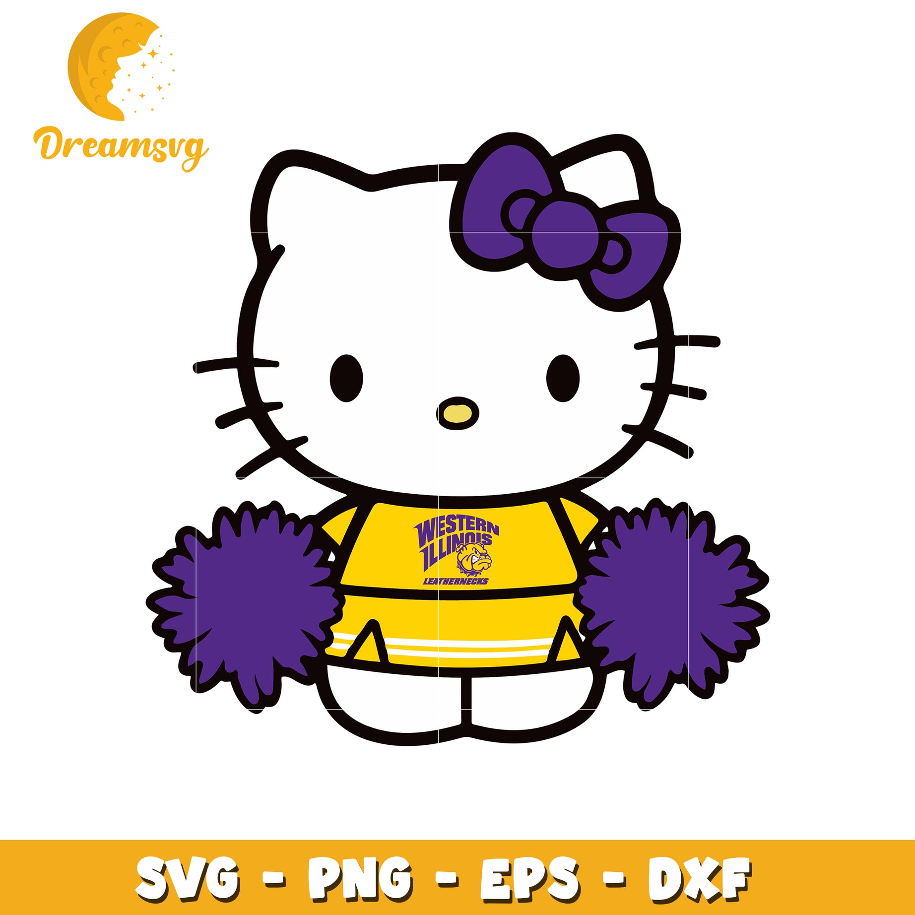 Cute Hello Kitty Cheerleader SVG Design File Download