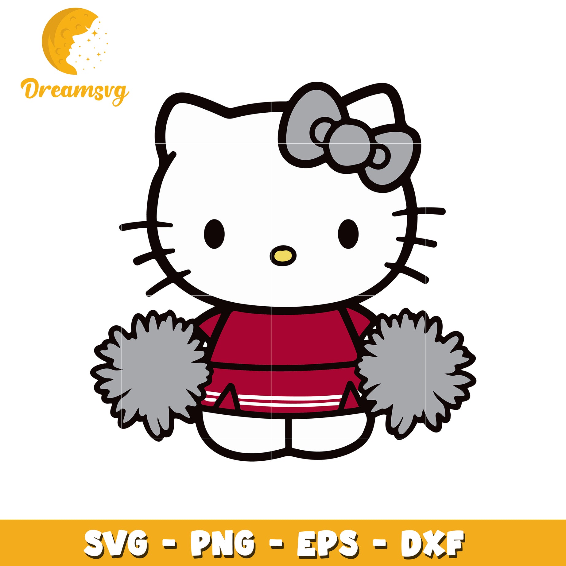 Cute Hello Kitty Cheerleader SVG Design for Crafts