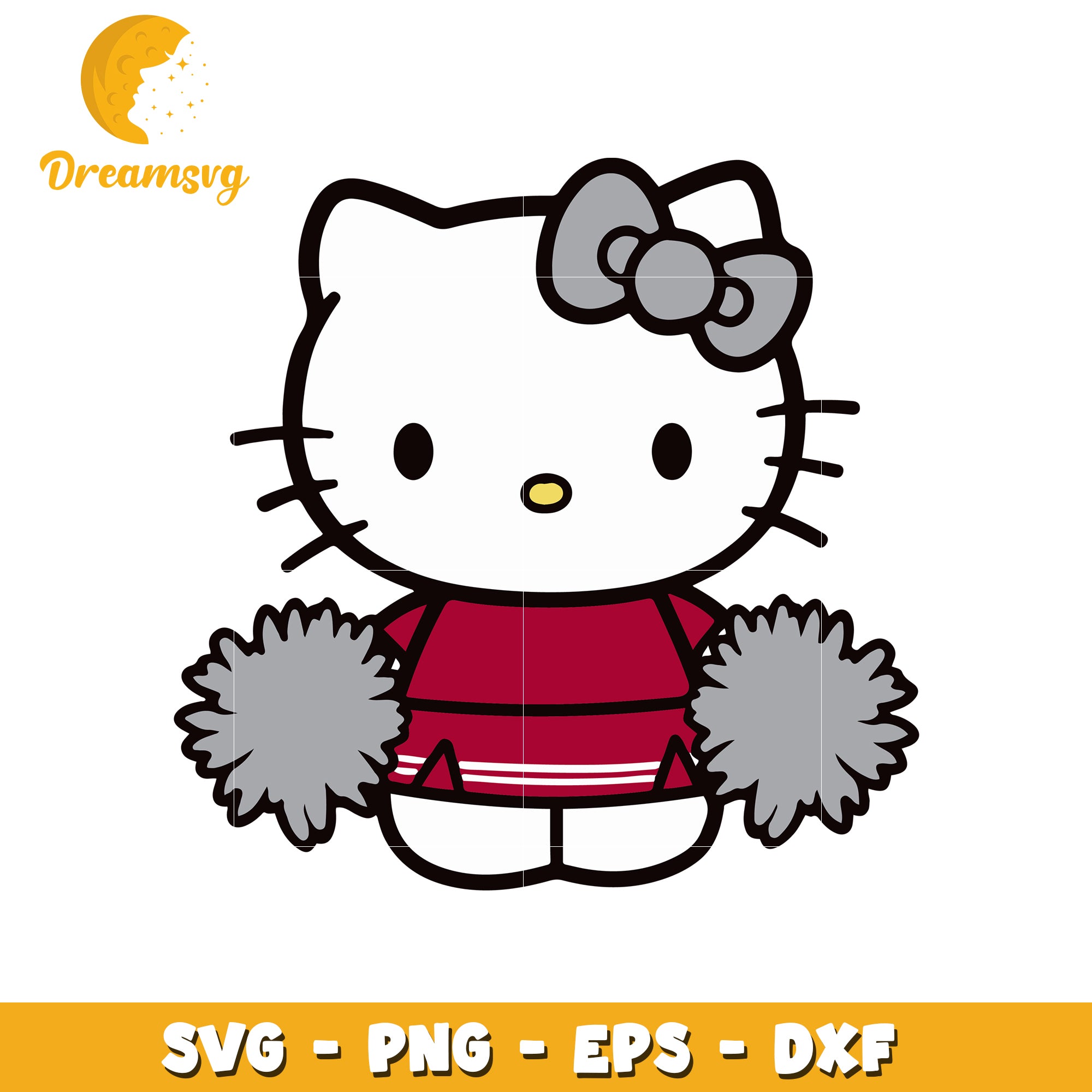 Cute Hello Kitty Cheerleader SVG Design for Crafts