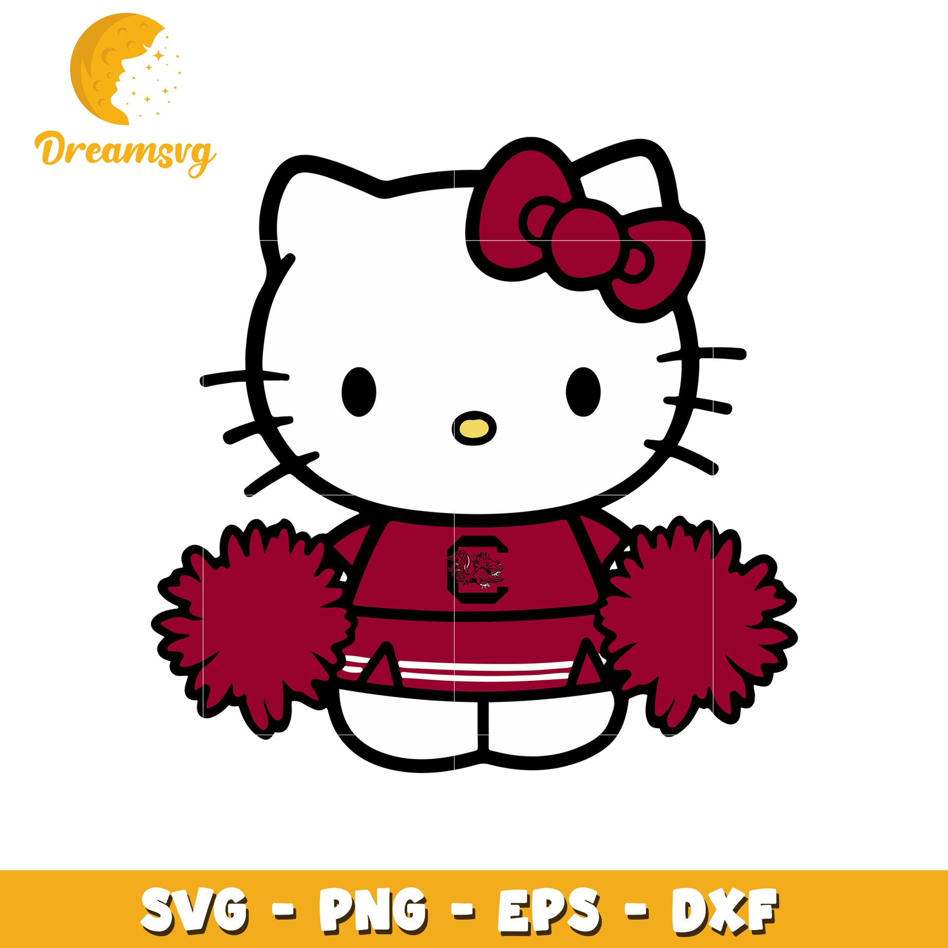 Cute Hello Kitty Cheerleader SVG Design for Fans