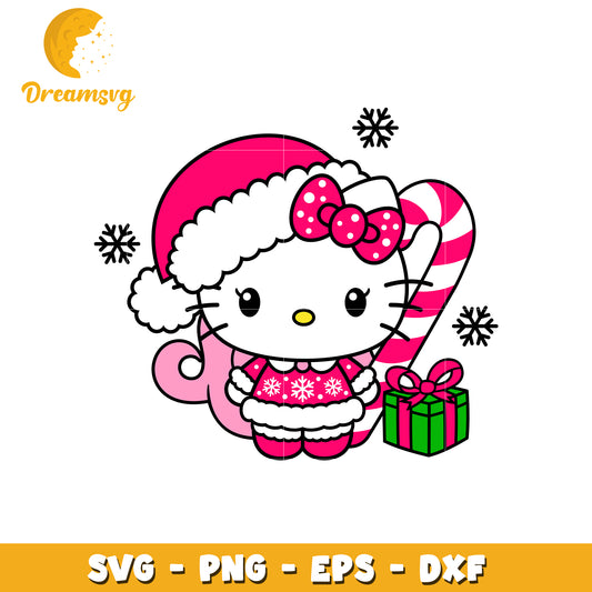 Cute Hello Kitty Christmas SVG Design for Holiday Fun 2023