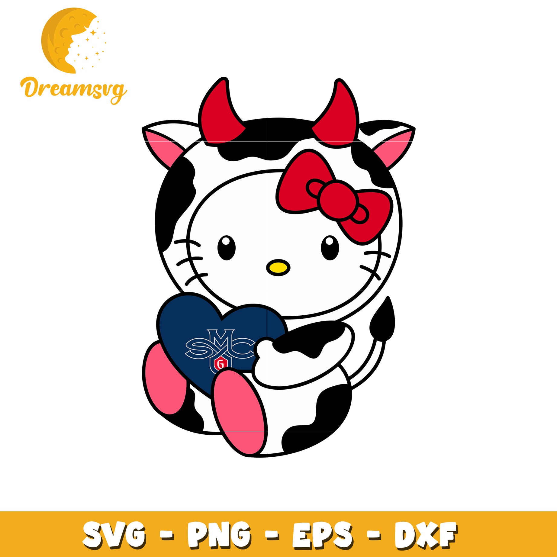 Cute Hello Kitty Cow SVG Design for Crafting Fun