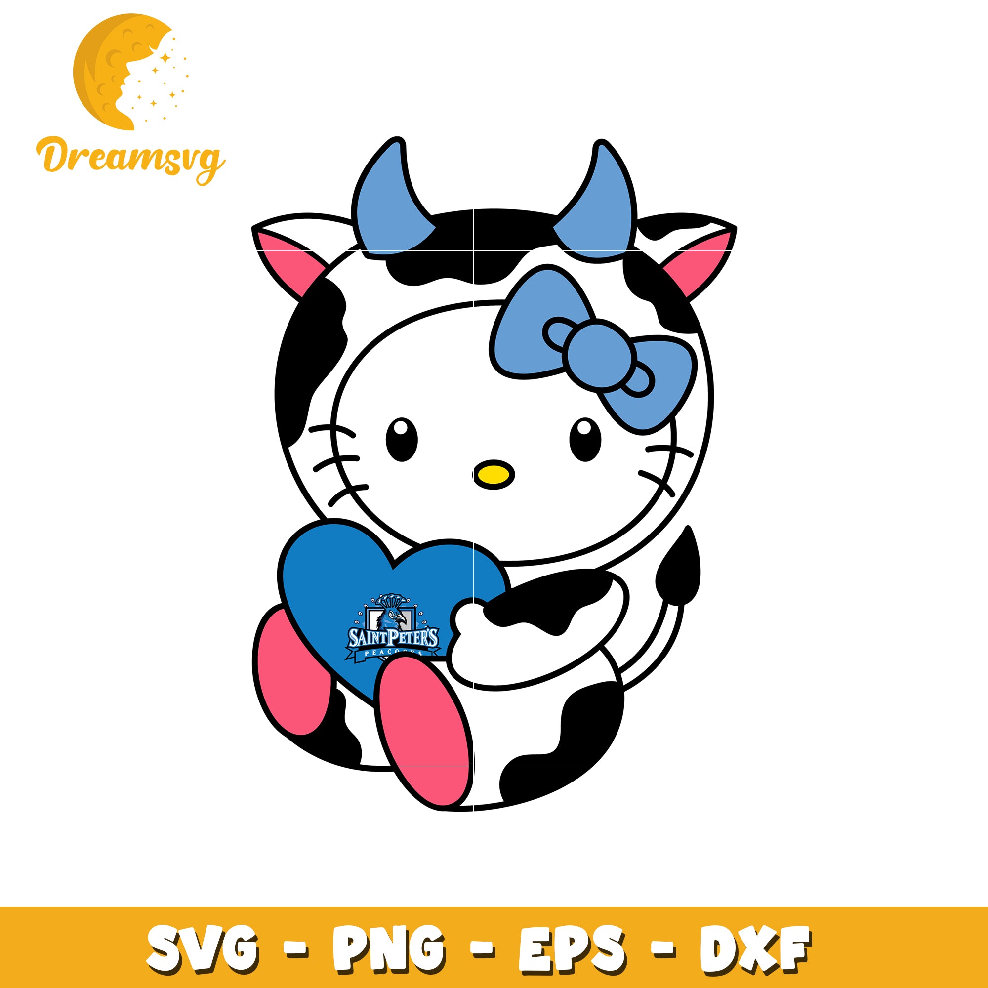 Cute Hello Kitty Cow SVG Design for Crafts