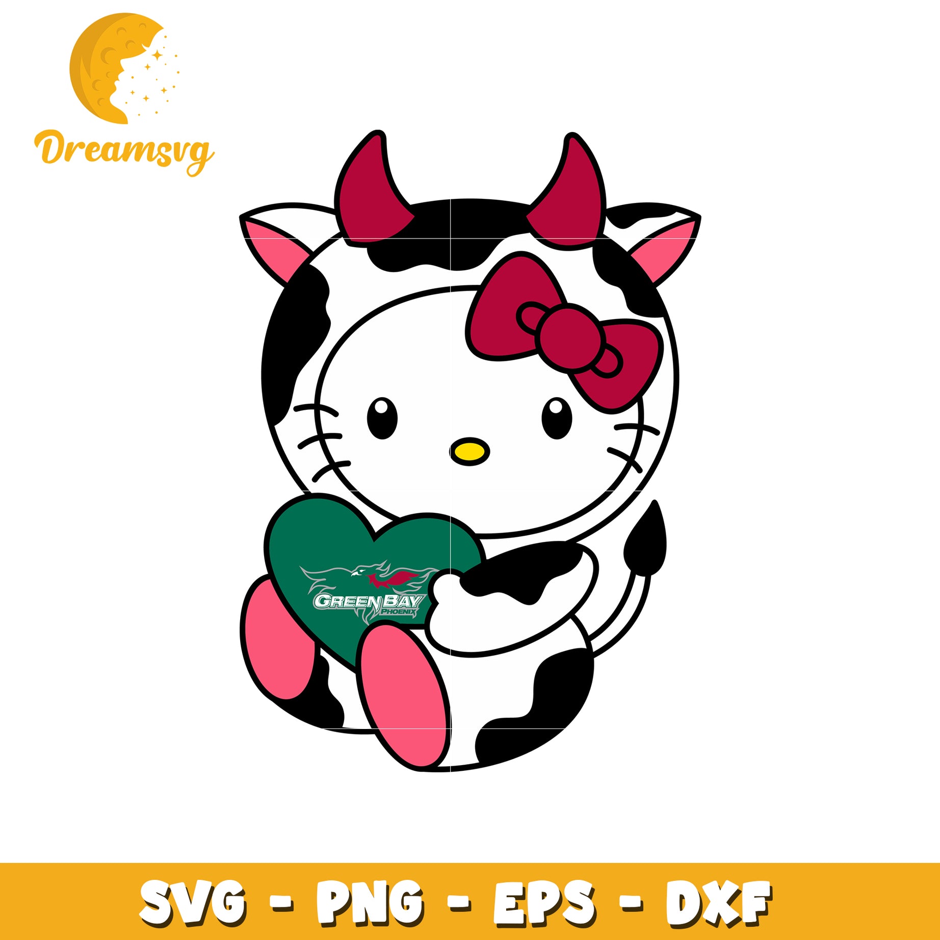 Cute Hello Kitty Cow SVG Design for Fans