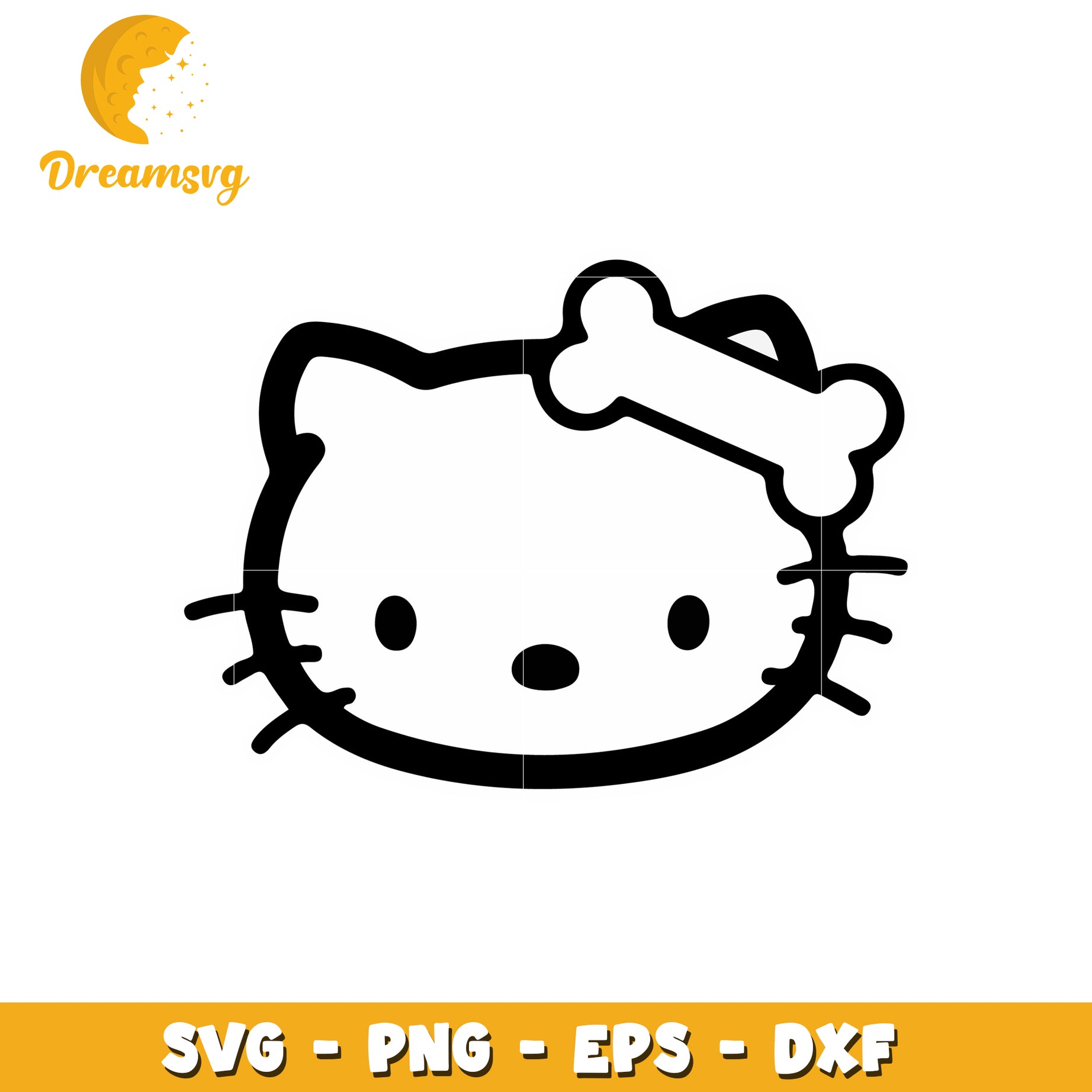 Cute Hello Kitty Dog Bone SVG Clipart for Crafting Projects