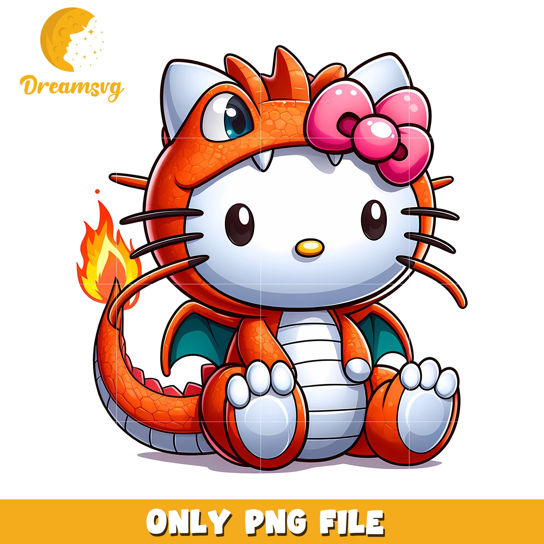 Cute Hello Kitty Dragon Character PNG File for Download