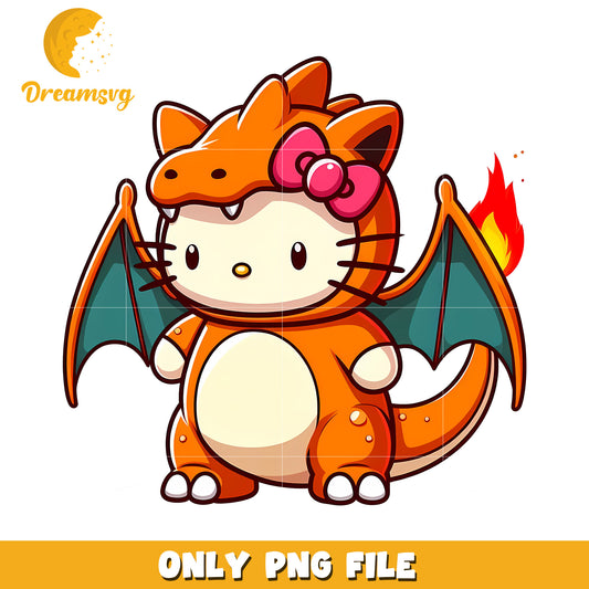 Cute Hello Kitty Dragon PNG File for Craft Projects and Design