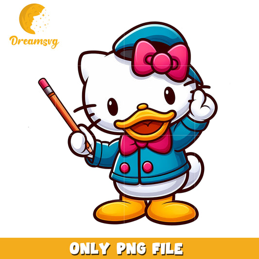 Cute Hello Kitty Duck PNG Teacher Clipart