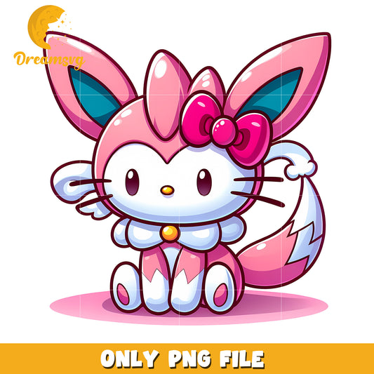 Cute Hello Kitty Eevee PNG Download