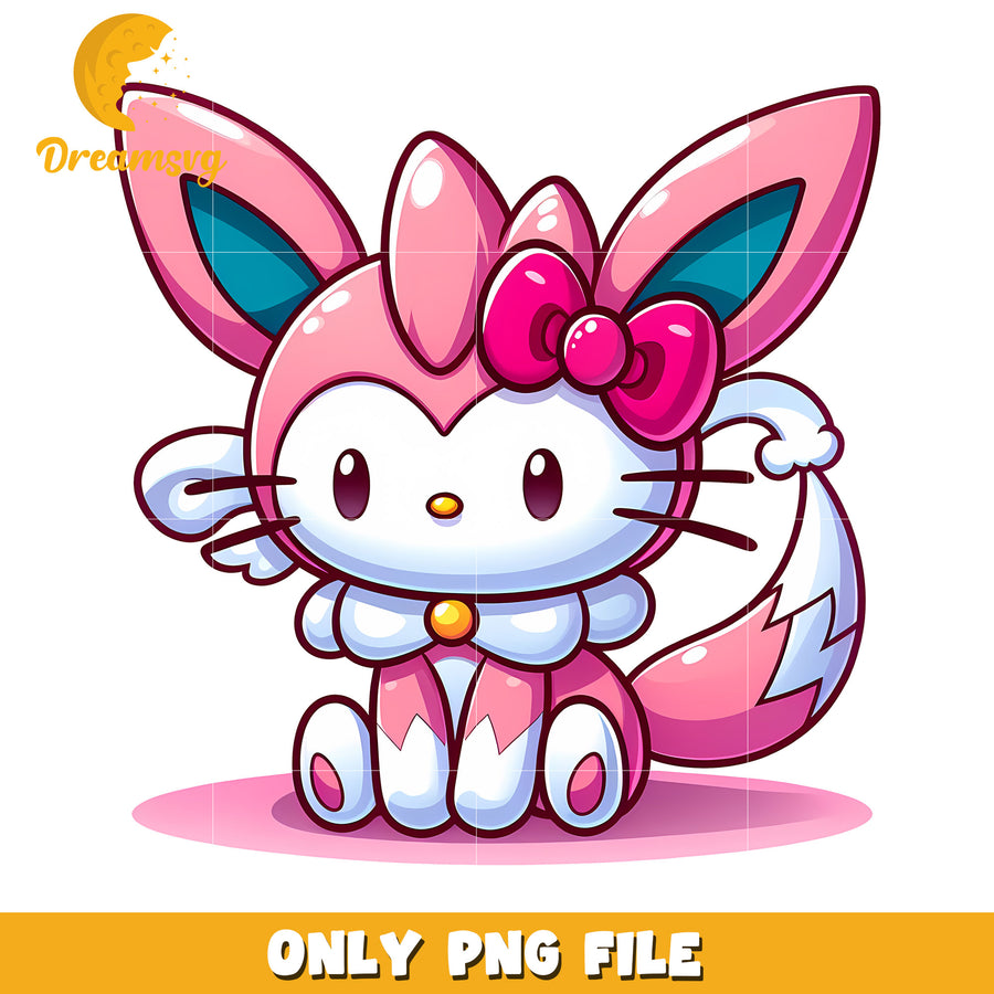 Cute Hello Kitty Eevee PNG Download