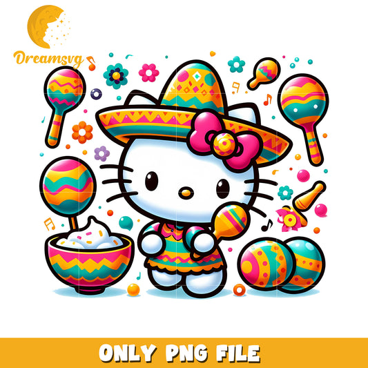Cute Hello Kitty Fiesta PNG File for Fun Celebrations and Crafts