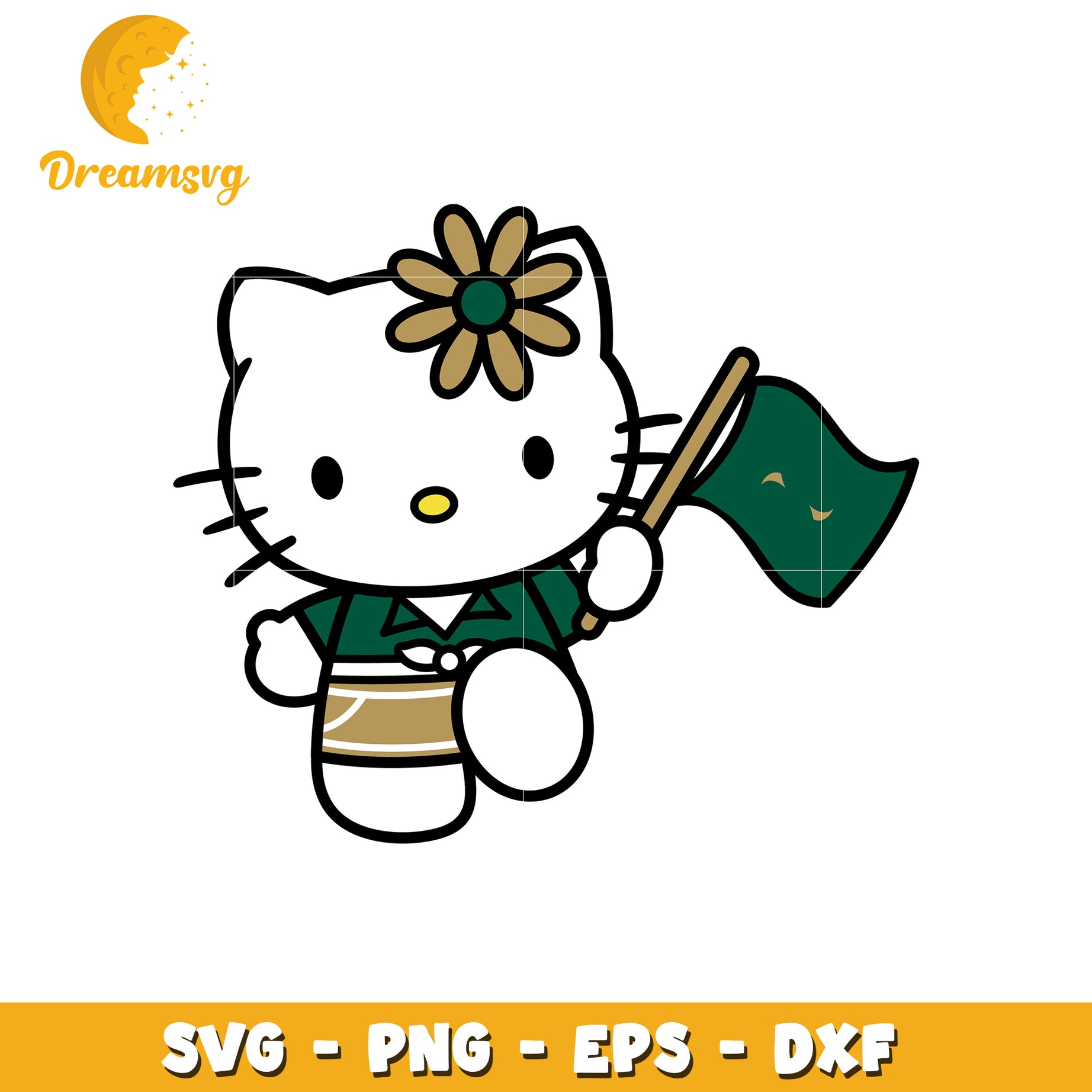 Cute Hello Kitty Flag SVG Design for Crafting Fun