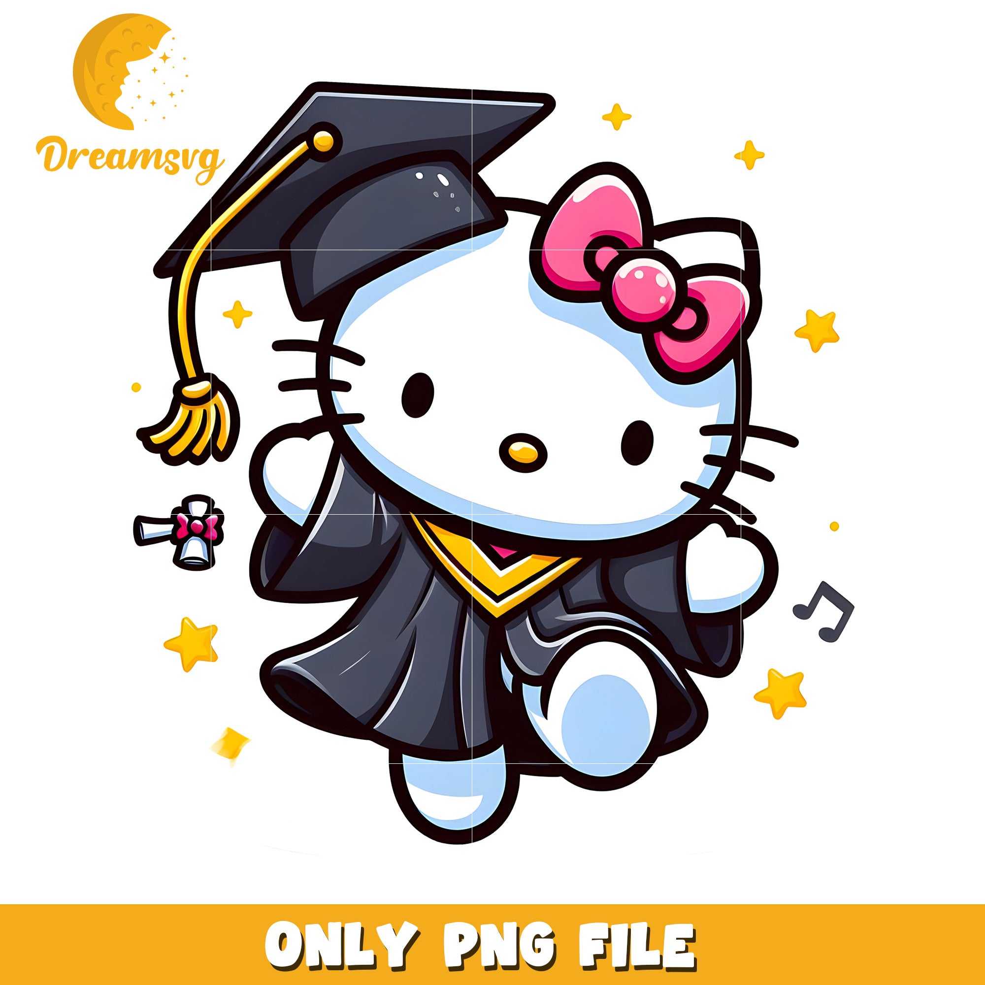 Cute Hello Kitty Graduation PNG File for Celebratory Designs – DreamSVG ...