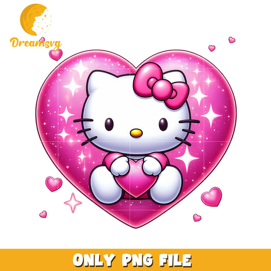 Cute Hello Kitty Heart Design PNG File for Your Projects