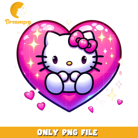 Cute Hello Kitty Heart Graphic PNG for Kids and Fans