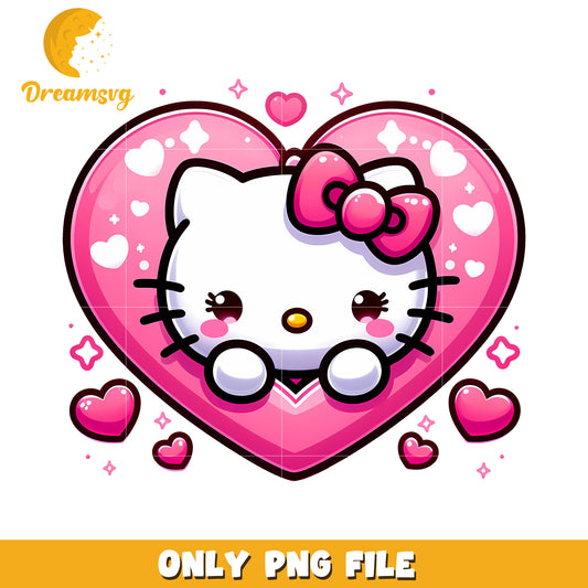 Cute Hello Kitty Heart PNG Download for Crafting Projects