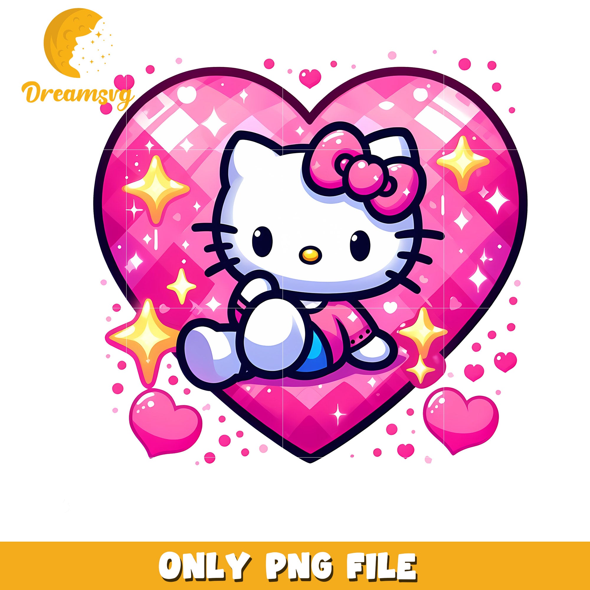 Cute Hello Kitty Heart PNG File for Fans and Collectors – DreamSVG Store