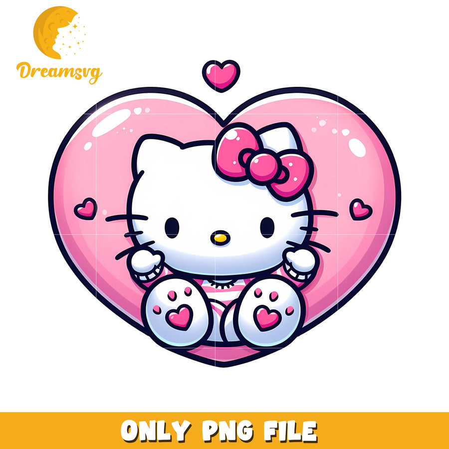 Cute Hello Kitty Heart PNG Graphics for Fun Projects
