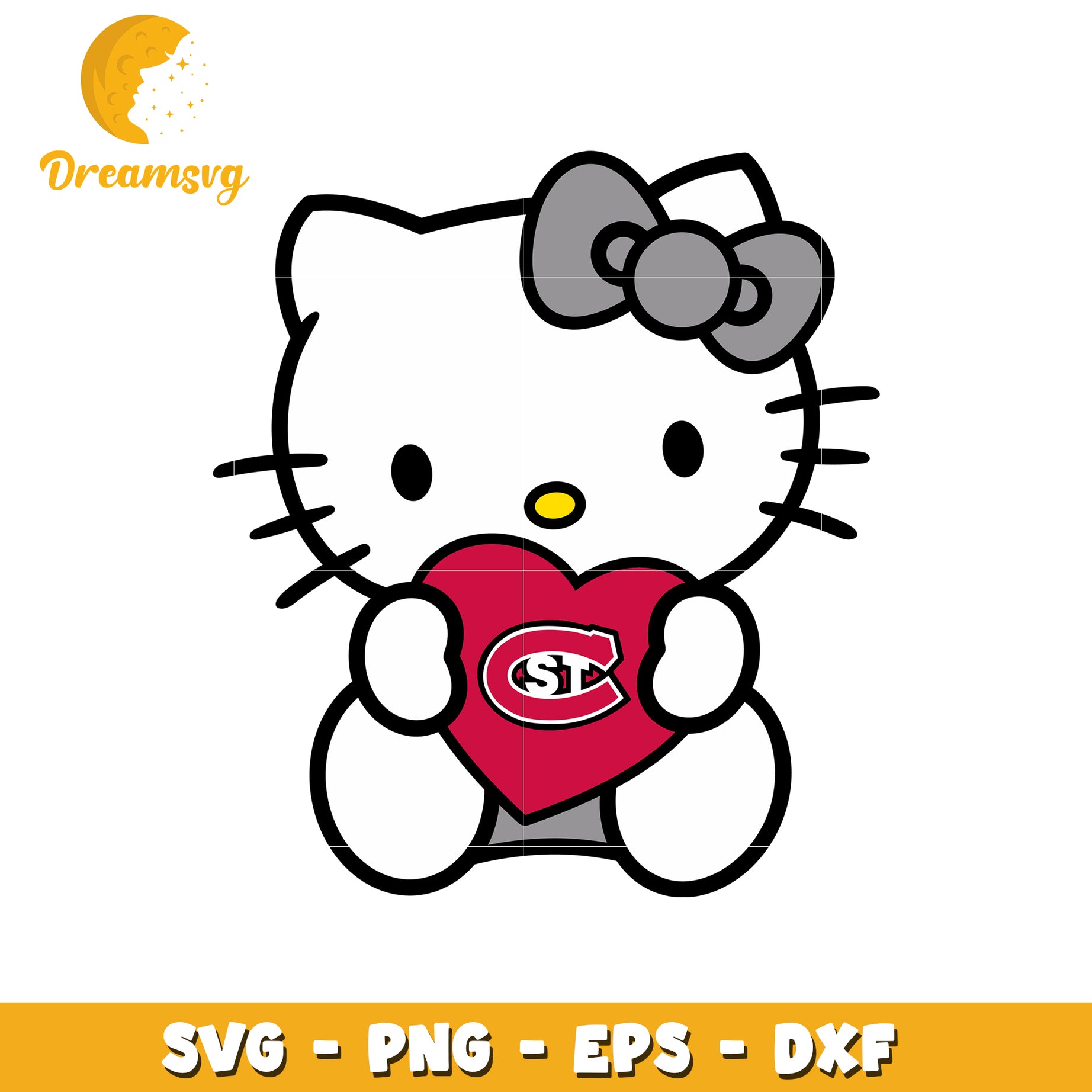 Cute Hello Kitty Heart SVG Design for Fans
