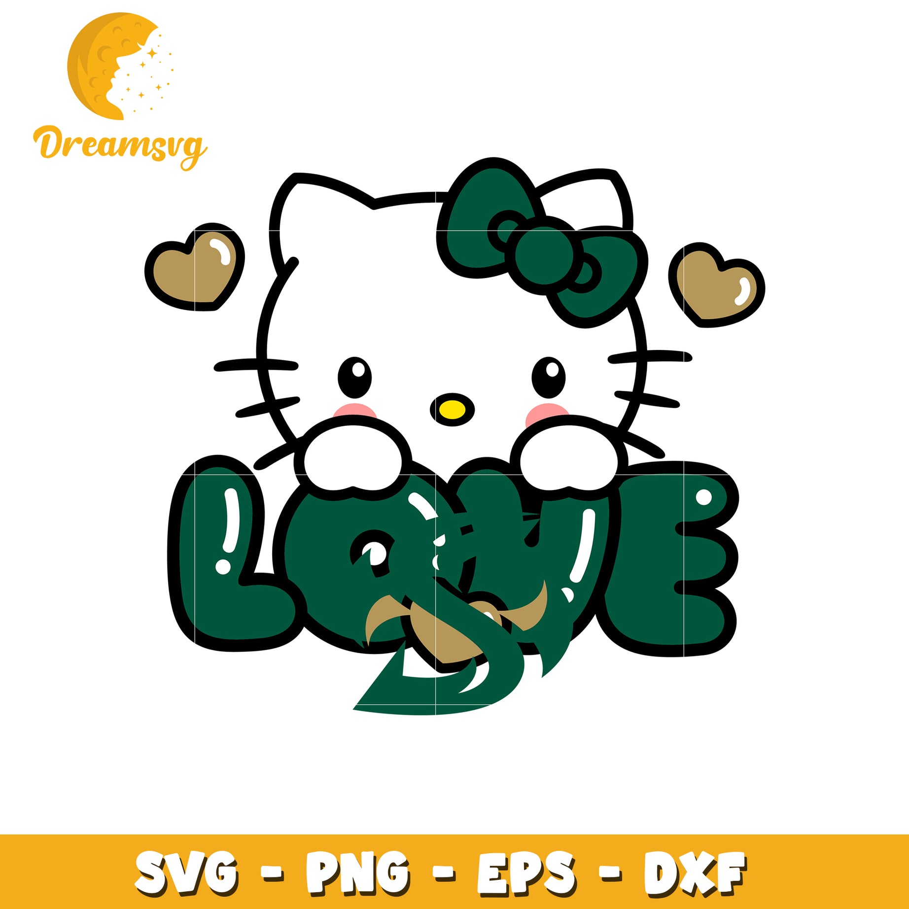Cute Hello Kitty Love SVG Design