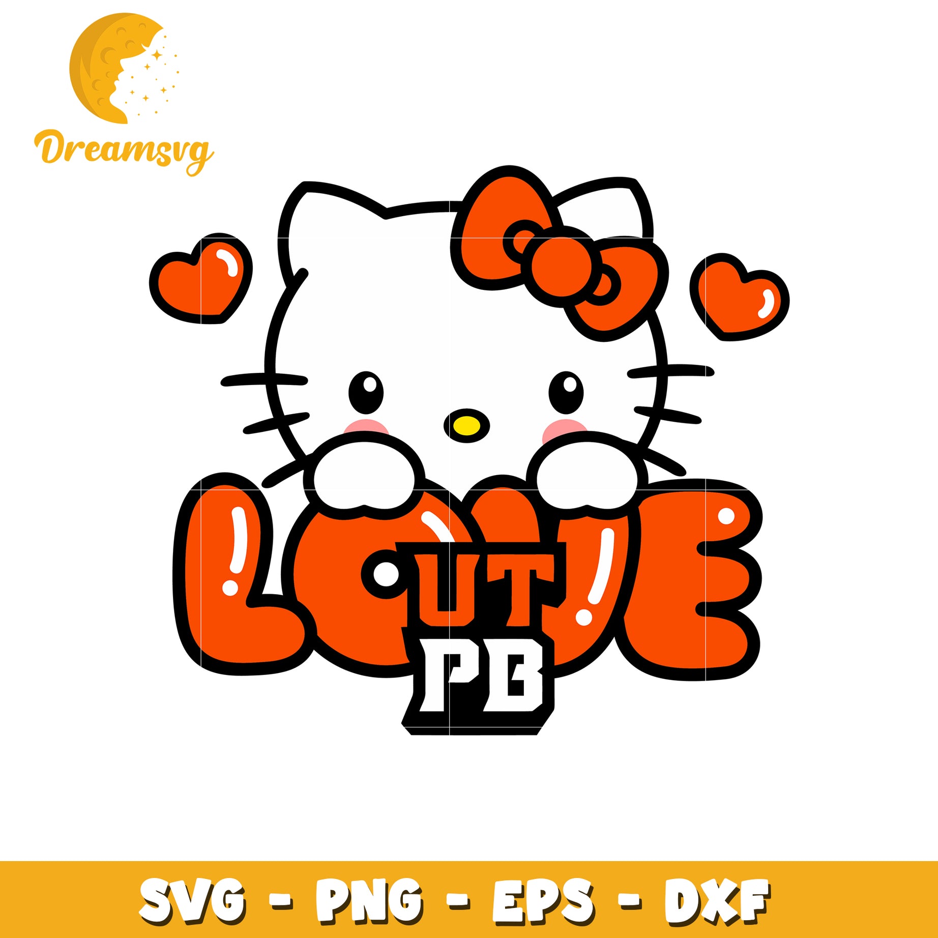 Cute Hello Kitty Love SVG Design for Crafting Fans