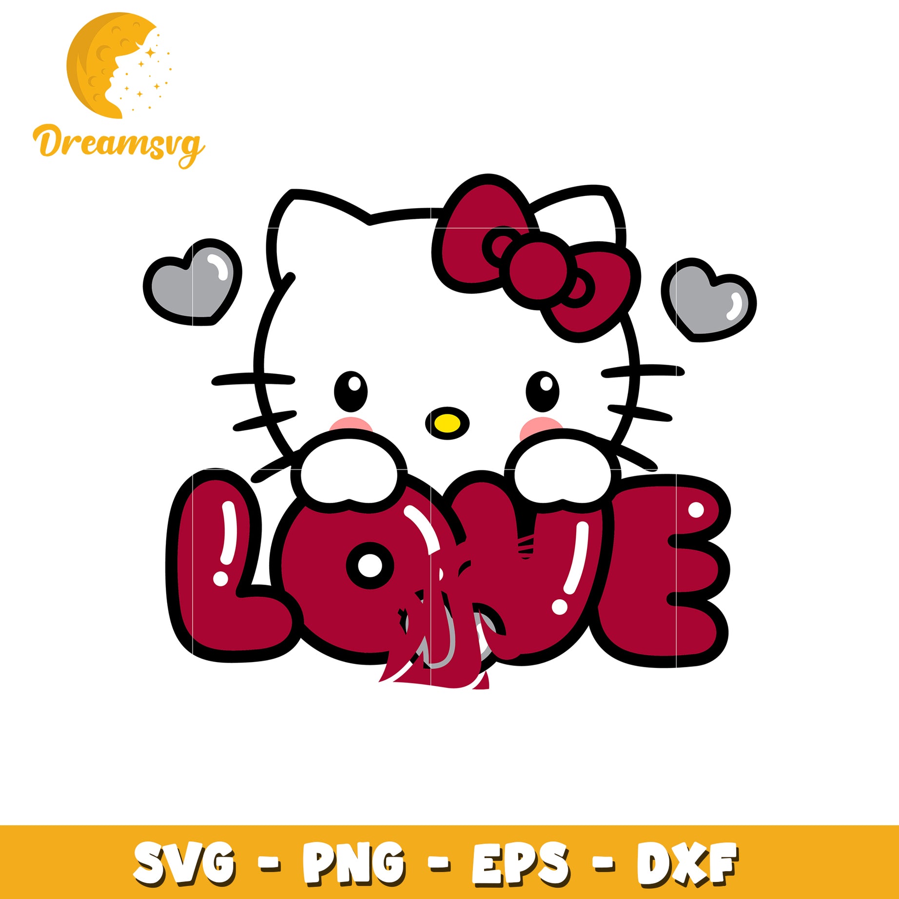 Cute Hello Kitty Love SVG Design for Crafts Lovers