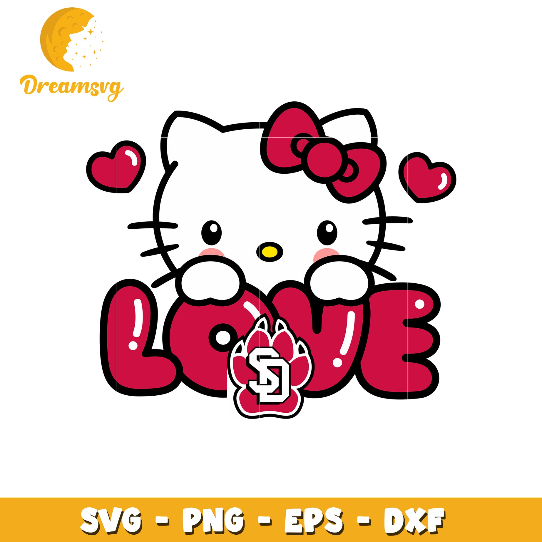 Cute Hello Kitty Love SVG Design for Crafts Users