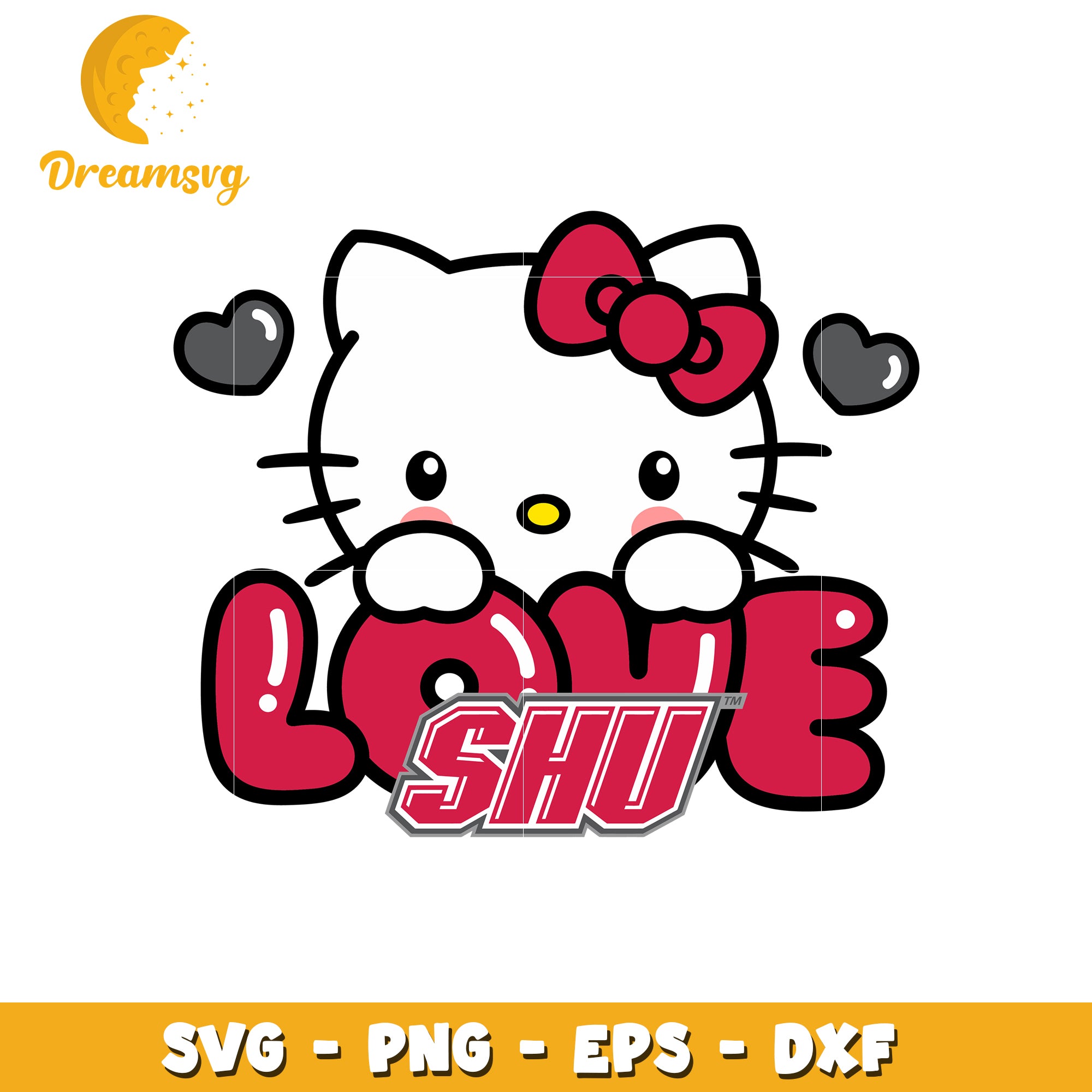 Cute Hello Kitty Love SVG Design for Crafts