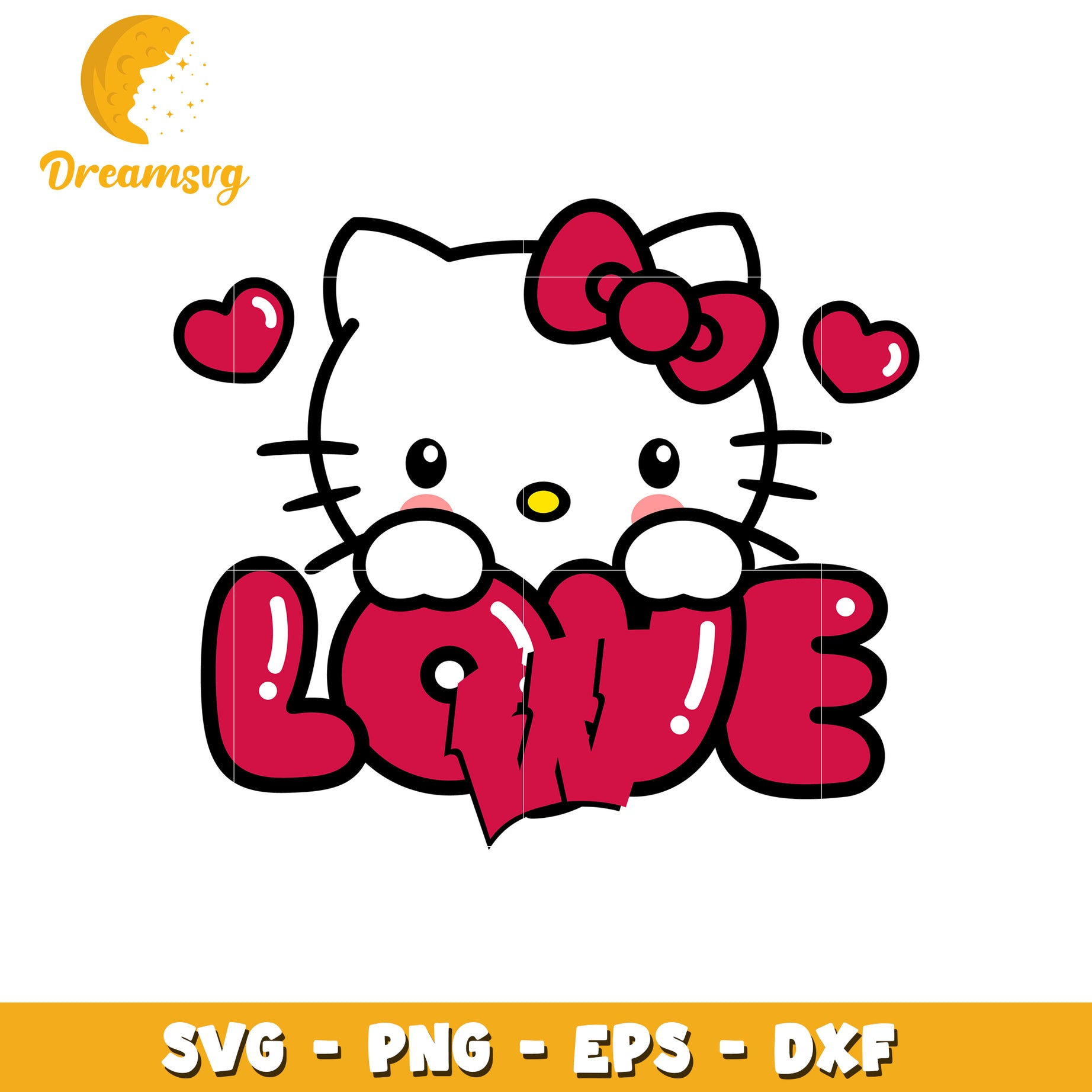 Cute Hello Kitty Love SVG Design for Crafts and Decor