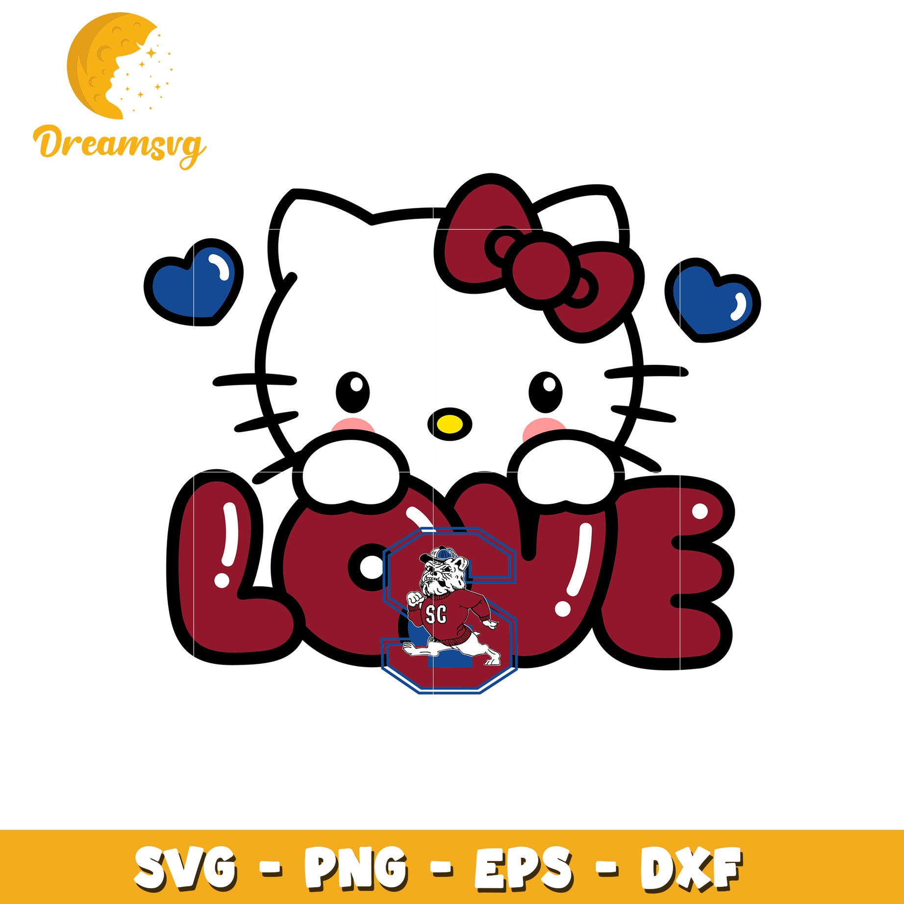 Cute Hello Kitty Love SVG Design for Kids Art