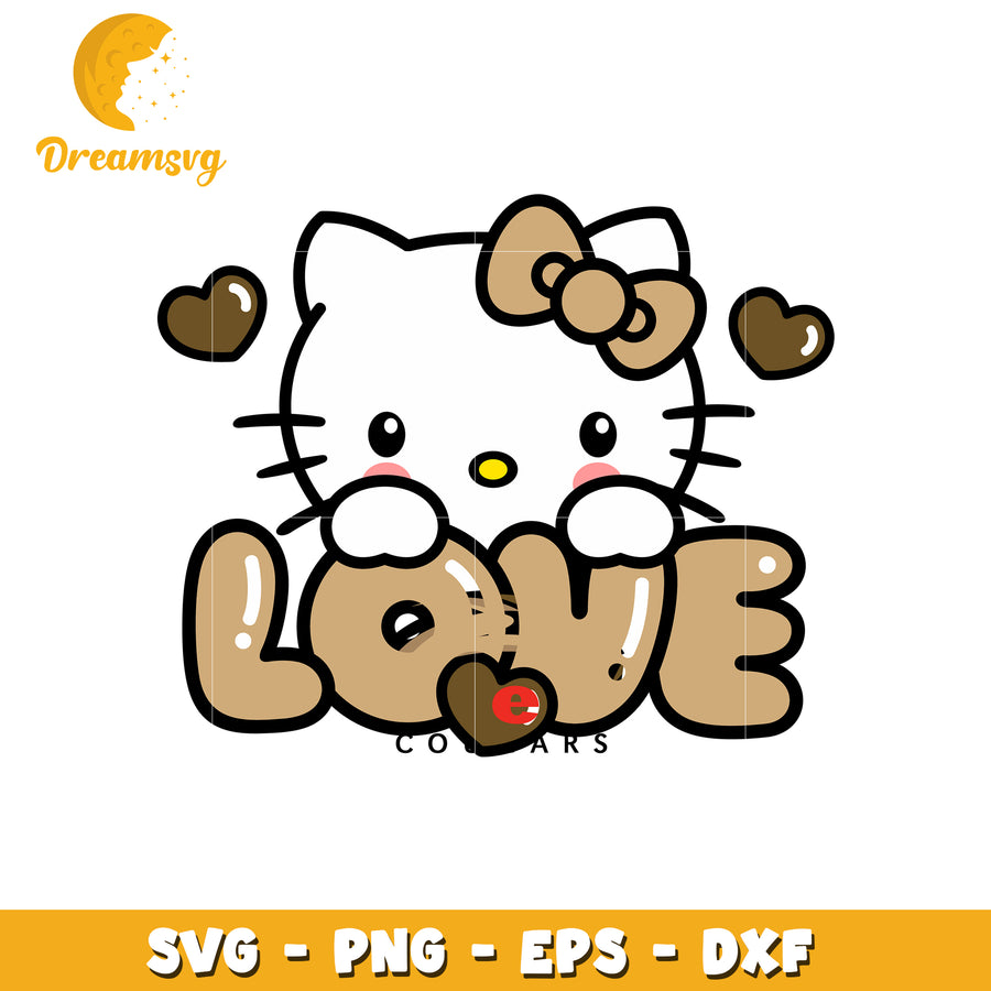 Cute Hello Kitty Love SVG Design for Kids Crafts