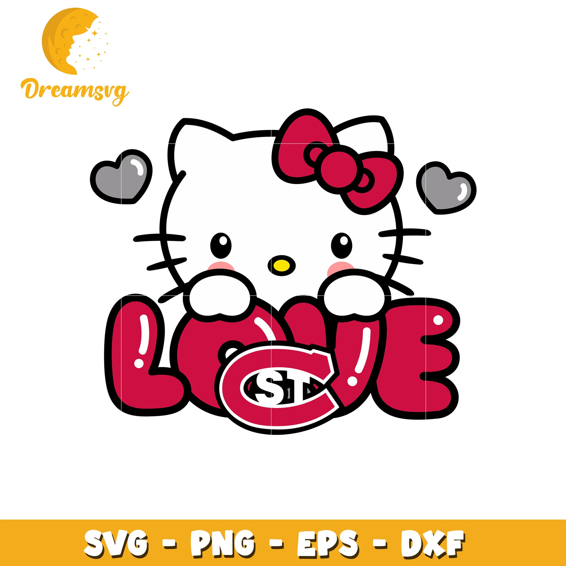 Cute Hello Kitty Love SVG Graphic Design File