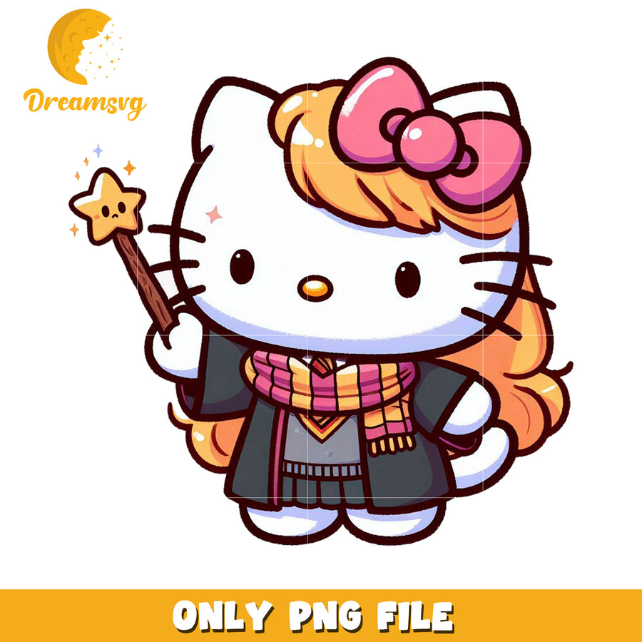 Cute Hello Kitty Magical Wizard PNG File for Download