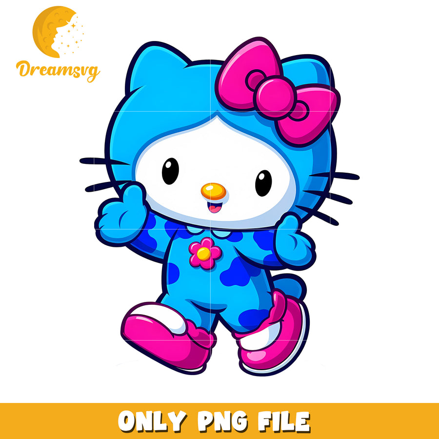 Cute Hello Kitty PNG Blue Pajamas
