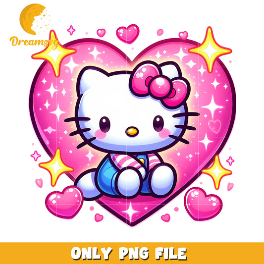 Cute Hello Kitty PNG Heart Design